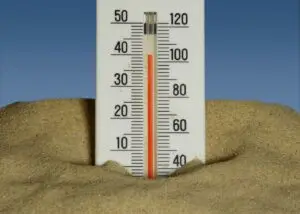 Thermometer showing high temperature