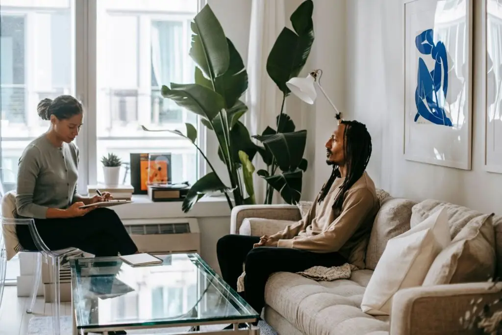 A man in a counseling session