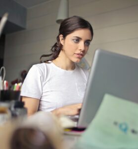 young woman on laptop